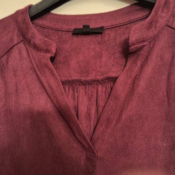 Joh Abia Stretch Suede Top Color Mulberry Size Large - Picture 7 of 9